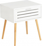 WENKO Finja k&uuml;ljelaud sahtliga, moodne kohvilaud scandi chic'is, &ouml;&ouml;kapp kvaliteetsest j&auml;tkusuutlikust bambusest kombineeritud MDF-iga, mitmek&uuml;lgne, 45 x 50 x 38 cm, valge/loomuliku v&auml;rvi