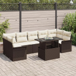 Gartensofa-Set mit Kissen 8 tk Braun Poly-Rattan Gartenm&ouml;bel Model3348234