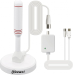 Chaowei DTA66W DVB-T2/DVB-T v&auml;ike TV antenn siseruumides ja v&auml;listingimustes koos v&auml;lise v&otilde;imendi signaali v&otilde;imendajaga, suure ulatusega vastuv&otilde;tt, 2 m koaksiaalkaabel, suur magnetiline alus (valge)