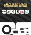 Siseruumide TV antenn - 4K HD v&otilde;imendatud digitaalne HDTV antenn kohalike kanalite jaoks - 360&deg; pikk vastuv&otilde;tuantenn koos signaali v&otilde;imendiga, mis toetab igat t&uuml;&uuml;pi telereid.