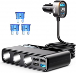 JOYROOM 210 W sigaretis&uuml;&uuml;taja jaotur, autolaadija adapter, kolmekordne 12 V/24 V pistiku laadimiskaabli jaotur 36 W PD & 5 USB pordiga iPhone 16/iPad/Dashcam/GPS/istme k&uuml;tmiseks