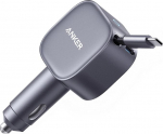 Anker USB-C autolaadija, 75W Max. Ultra kompaktne Type-C kiirlaadija, sisseehitatud sisset&otilde;mmatav kaabel, auto toiteallikas iPhone 16/15 seeria, MacBook Pro/Air, iPad, Galaxy, AirPods, jne.
