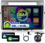 2+64G podofo DAB/DAB+ 9-tolline autoraadio 2 DIN Android auto Toyota Corolla Verso AR10 2004-2009 traadita Carplay Android autoraadio Bluetooth HiFi RDS/FM + AHD tagurduskaamera/DVR/Canbus