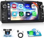 Inefala 2G + 64G Android 15 autoraadio Toyota Corolla E120 2000-2006, autoraadio 2 DIN Bluetooth puuteekraaniga 7-tolline traadita Carplay Android auto GPS WiFi RDS/FM SWC Mic tagurduskaameraga