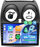 8 Core 6+128G autoraadio Nissan Qashqai J10 2006-2016 koos Carplay Android autoga, 9-tolline puuteekraaniga raadio intelligentse h&auml;&auml;lega Bluetooth WiFi GPS FM/RDS 36EQ v&otilde;rgu raadio SWC + tagurduskaamera