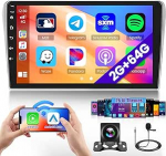 Hikity 2G 64G Android 15 autoraadio Toyota Avensis T25 2002-2008 juhtmevaba Carplay Android autole, 9-tolline puuteekraaniga autoraadio GPS navigatsiooniga Bluetooth WiFi RDS FM MIC tagurduskaameraga