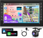 6G + 128G 8-tuumaline VECHTEL 7-tolline autoraadio Bluetooth VW T5 Golf 4 Bora Polo MK5 Passat B5 Jetta Peugeot 307 Carplay Android auto, DSP, Wifi GPS navigatsioon HIFI/RDS/FM, Android 15 raadio 2 DIN koos