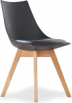 Life Interiors Plastic Shell Lanzo Retro Dining Chair Black