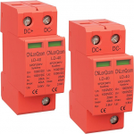 CNLonQcom DC &uuml;lepingekaitse PV-s&uuml;steem 2 DC1000V 20KA ~ 40KA 2P T2 &uuml;lepinge piiraja p&auml;ikesepaneelide jaoks 35 mm DIN r&ouml;&ouml;bastee paigaldamine