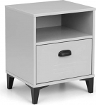 Julian Bowen Lakers Locker 1 Drawer Bedside Table, Grey