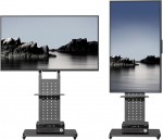 unho TV Stand Rollable 90&deg; Swivel TV Stand k&otilde;rgus reguleeritav 2 riiuliga 32 tolli kuni 65 tolli Max. VESA 600 x 400 mm