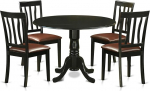East West DLAN5-BLK-LC Buttermilk Finish Dining Set