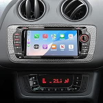 Raadio Seat Ibiza IV 6J 2009-2013 Seat Ibiza autoraadio uuendamine 7-tolline puutetundlik raadio traadita Carplay Androidi juhtmevaba EQ BT GPS peegel FM RDS USB tagurduskaamera (2+64G)