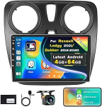 4G+64G 9-tolline puuteekraaniga autoraadio Renault Lodgy 2021/Dokker 2012-2020, raadio koos juhtmevaba CarPlay ja Android Car, GPS, WiFi, Bluetooth, RDS, FM, USB, SWC, mikrofon, tagurduskaamera, tagurduskaameraga