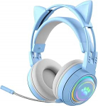 JINSERTA laste Bluetooth-k&otilde;rvaklapid, RGB-valgusega kassik&otilde;rvad Bluetooth-k&otilde;rvaklapid, Bluetooth 5.3 Stereo m&auml;ngukomplektid, 50 mm juhiga k&otilde;rvaklapid lastele ja t&auml;iskasvanutele