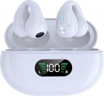 Bluetooth 5.3 k&otilde;rvaklapid Open Ear Clip-on HD Stereo IPX5 veekindel m&uuml;rasummutus Puutejuhtimine Mikrofon LED-elektrijaam koos laadimiskarbiga sportimiseks jalgrattas&otilde;iduks j&otilde;usaalis (valge)