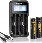 Laetav 3,7 V aku koos laadijaga, lame aku 3300 mAh 3,7 V aku taskulampidele, esilaternatele, kaugjuhtimisega autodele [2 aku, mitte AA].