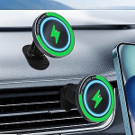 Auto mobiiltelefoni hoidik koos laadimisfunktsiooniga MagSafe - 15W traadita laadimisseadme auto iPhone 12-16 Pro/Max & Samsungile, magnetiline mobiiltelefoni hoidik, auto ventilatsioon, 360&deg; p&ouml;&ouml;ratav ja turvaline hoidik