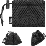 OKCSC Ohrh&ouml;rer-Schutztasche mit zwei F&auml;chern, atmungsaktives Netzgewebe, tragbar, mit Kordelzug, Organizer, 2 St&uuml;ck, Schwarz