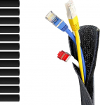 MarketConnect&reg; Punutud kaablikanal Velcro kinnitusega, l&auml;bim&otilde;&otilde;t 13 mm, pikkus 4 m, ideaalne kaablite organiseerimiseks ja kaitsmiseks, sobib ideaalselt laua ja TV jaoks, musta v&auml;rvi.