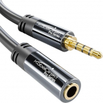 KabelDirekt peakomplekti pikenduskaabel purunemiskindla metallkorpusega - 2 x 10 m (pikendus sobib ideaalselt m&auml;ngukomplektide v&otilde;i mikrofoniga peakomplektide jaoks, TRRS 4-pin, 3,5 mm isendist emakasse).