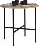 IDMarket - 80cm Detroit Industrial Style Round Dining Table for 4 Seater