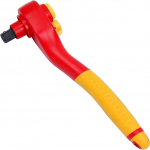 WEDO Insulated 1/4 inch socket wrench, ratchet wrench, length 150 mm, chrome vanadium steel, insulated with multi-component cases, modified 1000 V VDE tested, GS certificate