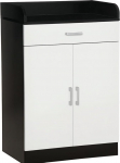 HOMCOM Cabinet with Drawer and Adjustable Shelf for Kitchen, Living Room and Anteroom MDF 60 x 40 x 90 cm, Black and White