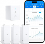 GoveeLife WiFi siseruumide h&uuml;gromeeter/termomeeter, 3 paketti, nutikas temperatuuri ja &otilde;huniiskuse m&otilde;&otilde;tja koos rakenduse teavitamise ja andmete salvestamisega, sobib kasvuhoonete, veinikeldrite jaoks.