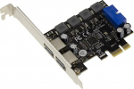 KALEA-INFORMATIQUE PCI Express PCIe USB 3.0 kaart 2 v&auml;lise 5G Type A pordi ja 2 sisemise pordiga 19-poolse USB3 isendi automaatse toitevarustusega koos NEC D720201 kiibistikuga