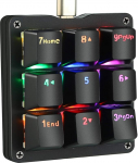 Koolertron Macro Keyboard Programmeeritav klaviatuur, LED taustavalgustus, kaasaskantav mini mehaaniline m&auml;nguklaviatuur OSU, 9 t&auml;ielikult programmeeritava klahviga (must / RGB taustavalgustus / sinised l&uuml;litid)