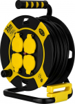 REV kaablirull, IP44, v&auml;listingimustes, 4 maanduskontaktpesa, 25 m, kollane