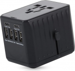 Universaalne reisipistikupesa adapter, rahvusvaheline adapteri pistikupesa 4 USB + 2 C-t&uuml;&uuml;pi ja pistikupesa adapter, universaalne laadija ELi, &Uuml;hendkuningriigi, USA, Kanada, Austraalia ja teiste riikide jaoks.