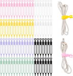 80 St&uuml;ck Silikon-Kabelbinder, Wiederverwendbar Kabelorganisator-B&auml;nder f&uuml;r Ladekabel Computerkabel Zuhause B&uuml;ro Schreibtisch-Kabelmanagement (6 v&auml;rvi)