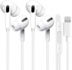 2 Pack Lightning k&otilde;rvaklapid 【Apple MFi Certified】Juhtmega k&otilde;rvaklapid iPhone k&otilde;rvaklapid K&otilde;rvaklappide m&uuml;raisolatsioon Sisseehitatud mikrofon ja helitugevuse reguleerimine &Uuml;hildub iPhone'iga