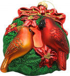 Dekohelden24 Lauschaer Lauscha j&otilde;ulupuu dekooratsioon Bauble klaasist ornament paar kardinlased v&auml;rviline L x S x K 8 x 4 x 10 cm