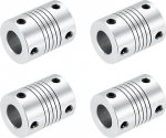 QUARKZMAN 4 St&uuml;ck 6mm bis 10mm Aluminiumlegierung Wellenkupplung L24.5xD19 Flexibler Kupplungsstrahl f&uuml;r 3D-Drucker CNC-Maschine DIY-Encoder Motorenwelle, Silber