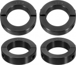 sourcing map 4 x Double Split Shaft Collar for 1-7/16" Shank, Two Piece Clamp Collar, 2-1/4" OD, 9/16" Width, Black Oxide Steel Lock Clamp, Set Screw Style