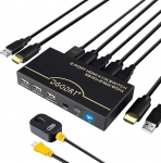 KVM Switch 4K 60Hz, USB HDMI Switcher 2 PC 1 monitor koos 2 HDMI kaabliga ja 2 USB-kaabliga