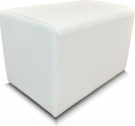 Quattro Meble Real Leather Stool 60 x 40 x 40 cm Cowhide Seat Cube Footstool Upholstered Stool Pure White
