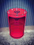 BRISA VW Collection GTI Display Cabinet with Bar Table Oil Barrel (208L) - Red