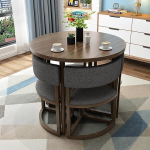 &Uuml;mmargune vaba aja laua ja toolide komplekt 4, kontori vastuv&otilde;turuumi klubilaud, kohvilaud ja tooli kombinatsioon R&otilde;du elutoa s&ouml;&ouml;gilaud, ideaalne r&otilde;dule, s&ouml;&ouml;gituppa, kontorisse (v&auml;rv :