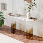 Konsoolne diivanilaud, sissep&auml;&auml;sulaua, konsoollaud, sissep&auml;&auml;sukonsool laudad hoiuriiulitega, pikk akent Foyer, Foyer laud, elutuppa, esikusse, fuajeesse (valge, 100cm)