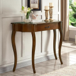 Crescent Moon Console Table valmistatud t&auml;ispuidust, sissep&auml;&auml;suala dekoratiivne laud, pikad talumajapidamise fuajeelauad, elutuppa, koridori, fuajeesse (hele p&auml;hkelpuu, 41 x 14,6 x 31,5)