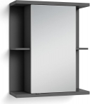 byLIVING Nebraska peegelkapp peegeluksega, 1 ukse peegel seinakapp, vannitoa peegel, palju hoiuruumi, B 60, K 70, D 25 m