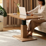 YESWOOD kohvilaud, reguleeritava k&otilde;rgusega, massiivne tammepuust, multifunktsionaalne elutoa laud, reguleeritav diivanilaud, 120 cm, muudetav s&ouml;&ouml;gilauaks v&otilde;i t&ouml;&ouml;lauaks, kaasaegne disain, naturaalne