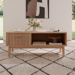 Puidust kohvilaud 100 x 50 x 43 cm Elutoa laud sahtlitega ja avatud hoiuruumiga Diivanilaud / K&otilde;rvallaud elutuppa magamistuppa ja kontorisse Puuv&auml;rvi