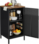 SONGMICS LSC101B01 Metallist hoiukapp topeltuksega, magnetilise sulgemisega, reguleeritava riiuliga, teraskarkass, 40 x 42,5 x 76 cm, Vintage Brown/Must, Vintage Brown/Must