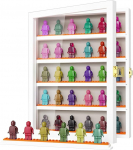 TJ.MOREE Minifiguuri n&auml;idikukapp kollektsioonidele, minifiguuri n&auml;idikukapp seinakinnitus, 11 x 13,4 tolli, valge + oranž