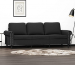 359544 3-kohaline diivan, must, 180 cm, Samet, Lounge diivan, Diivanid ja diivanid, Relax diivan, Diivan elutuppa